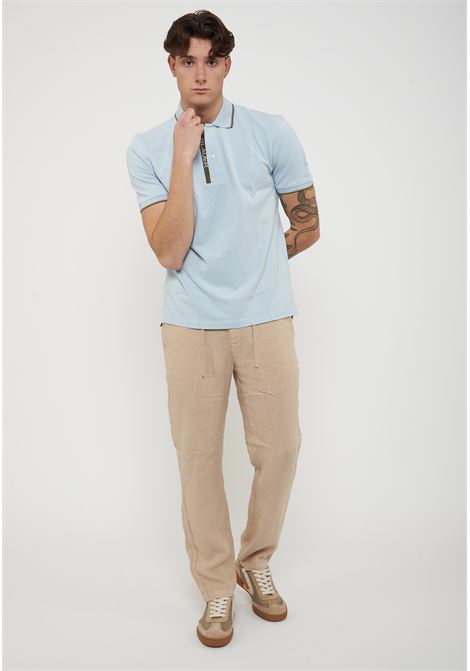 Polo Doppia Riga Logata Parkson Light Blue BLAUER | PARKSON80E