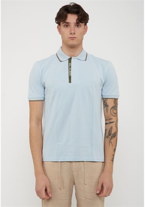 Polo Doppia Riga Logata Parkson Light Blue BLAUER | PARKSON80E