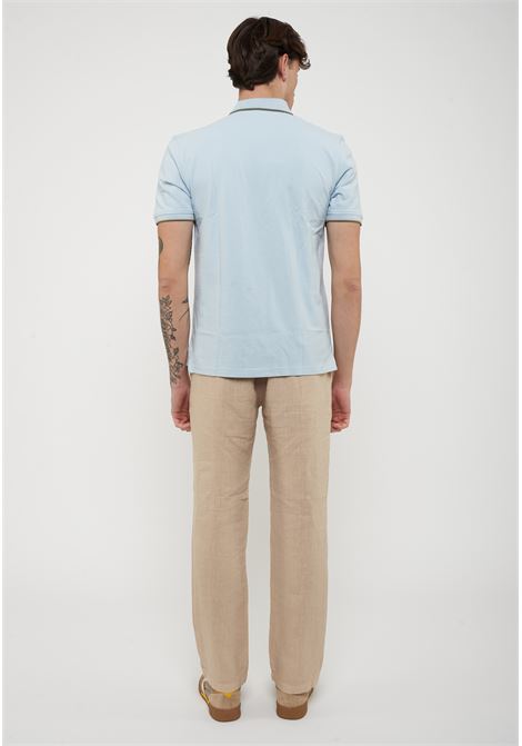 Polo Doppia Riga Logata Parkson Light Blue BLAUER | PARKSON80E