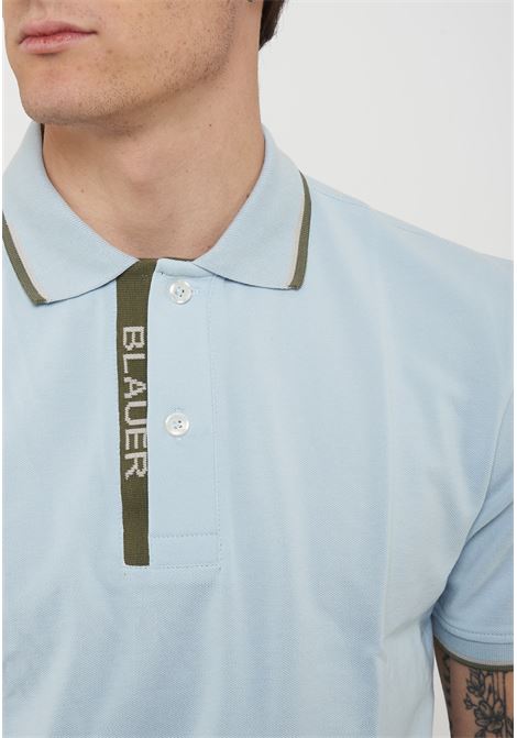 Polo Doppia Riga Logata Parkson Light Blue BLAUER | PARKSON80E