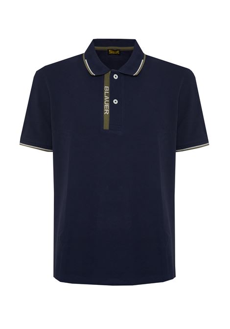 Polo Doppia Riga Logata Parkson Blue BLAUER | PARKSON888