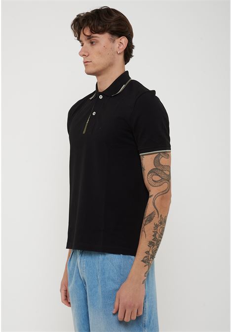 Polo Doppia Riga Logata Parkson Nero BLAUER | PARKSON999
