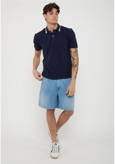 Polo Con Ricamo Sul Colletto Ransom Blu BLAUER | RANSOM888