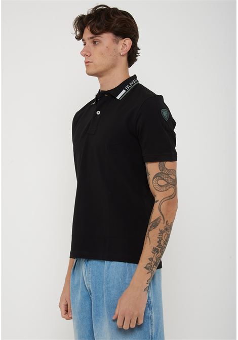 Polo Con Ricamo Sul Colletto Ransom Nero BLAUER | RANSOM999