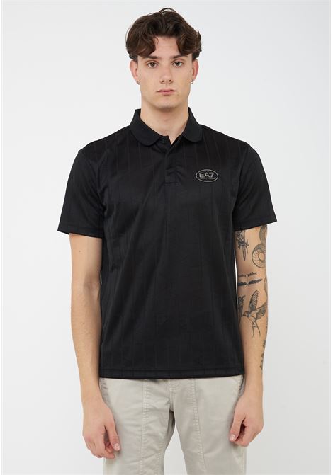 Polo Golf Pro in tessuto tecnico VENTUS7 Fancy Black EA7 | 7M001287 AF22277FC038