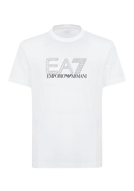 T-shirt girocollo Visibility in jersey di cotone White EA7 | 7M001307 AF10375U0002