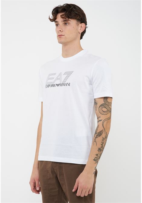 T-shirt girocollo Visibility in jersey di cotone White EA7 | 7M001307 AF10375U0002