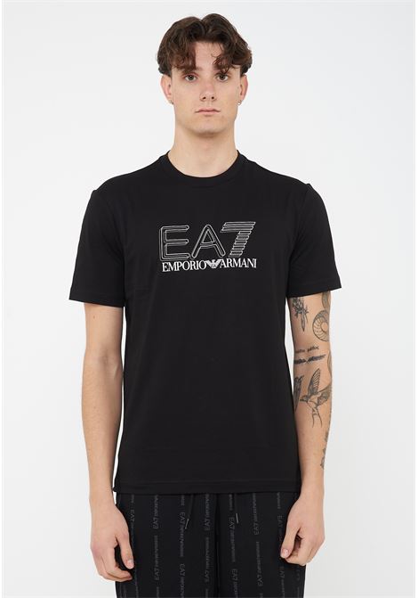 T-shirt girocollo Visibility in jersey di cotone Black EA7 | 7M001307 AF10375UC001