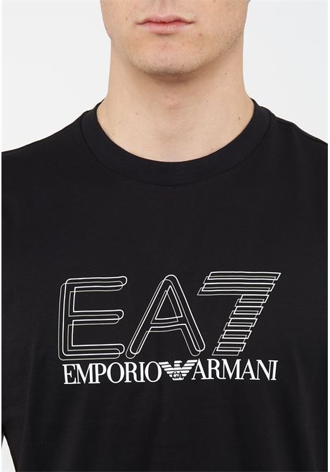 T-shirt girocollo Visibility in jersey di cotone Black EA7 | 7M001307 AF10375UC001