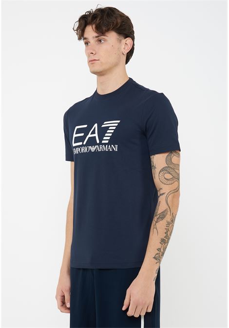 T-shirt Core Identity in jersey di cotone Blue EA7 | 7M001412 AF22264UB102