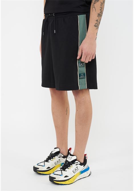 Bermuda Logo Series in interlok di misto cotone Black EA7 | 7M001501 AF12660UC001