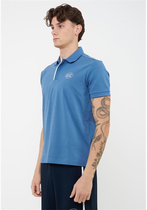 Polo Tennis Club in piquet di cotone stretch Blue Horizone EA7 | 7M001539 AF13511UB064