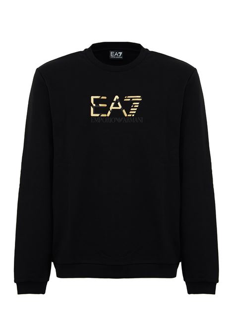 Felpa girocollo Premium Label in cotone Black EA7 | 7M001563 AF17787UC001