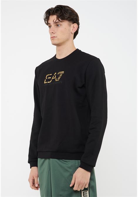 Felpa girocollo Premium Label in cotone Black EA7 | 7M001563 AF17787UC001