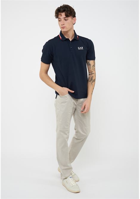 Polo Summer block in cotone stretch Blue EA7 | 7M001604 AF13511UB102