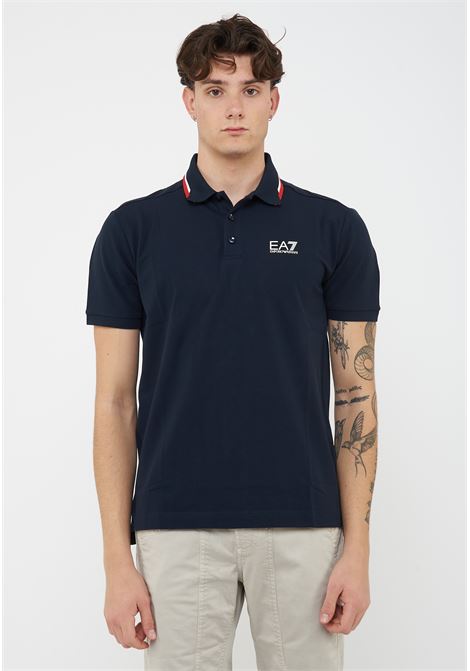 Polo Summer block in cotone stretch Blue EA7 | 7M001604 AF13511UB102