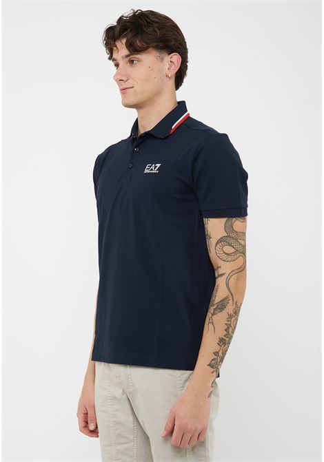 Polo Summer block in cotone stretch Blue EA7 | 7M001604 AF13511UB102