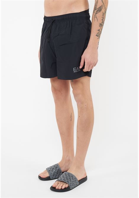 Costume Da Bagno Con Logo Corsican Black Silver EA7 | 7M001677 AF13019MC026
