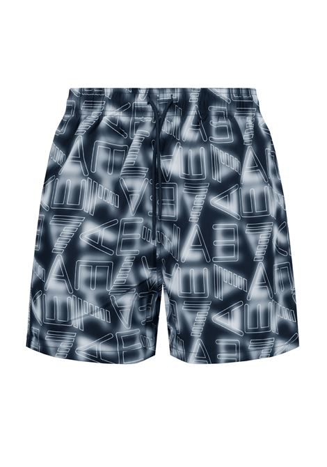 Costume boxer Graphic Series con stampa logo ASV Black White EA7 | 7M001715 AF21250MC001