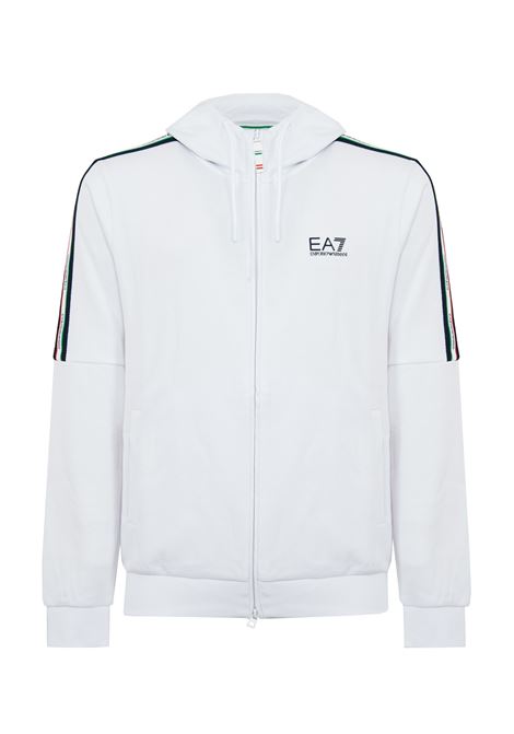 Felpa con cappuccio in jersey Italian Spirit White EA7 | 7M001863 AF12660U0002