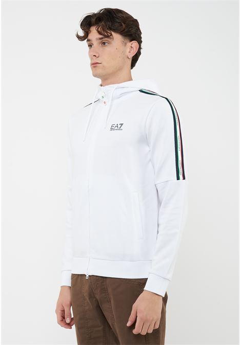 Felpa con cappuccio in jersey Italian Spirit White EA7 | 7M001863 AF12660U0002