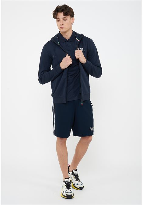 Felpa con cappuccio in jersey Italian Spirit Blue EA7 | 7M001863 AF12660UB102