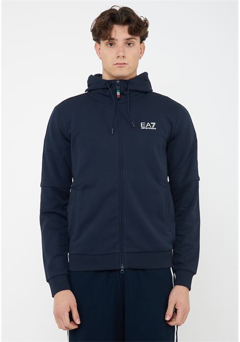 Felpa con cappuccio in jersey Italian Spirit Blue EA7 | 7M001863 AF12660UB102
