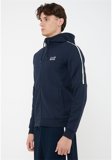 Felpa con cappuccio in jersey Italian Spirit Blue EA7 | 7M001863 AF12660UB102