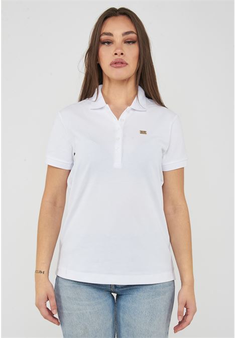 Polo jersey di cotone stretch con logo in metallo Core Lady White EA7 | 7W000030 AF12450U0002