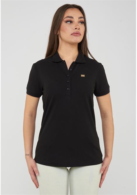 Polo jersey di cotone stretch con logo in metallo Core Lady Black EA7 | 7W000030 AF12450UC001