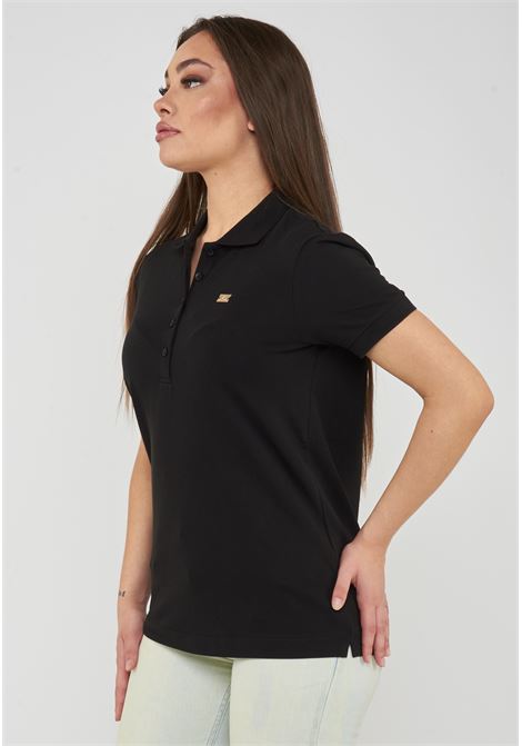 Polo jersey di cotone stretch con logo in metallo Core Lady Black EA7 | 7W000030 AF12450UC001
