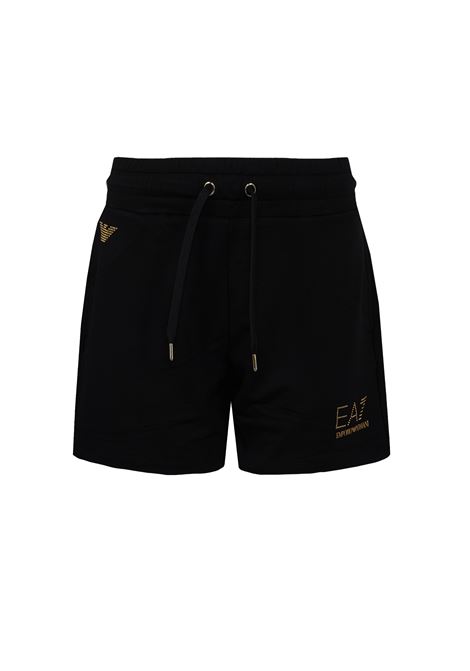 Shorts elasticizzati in misto viscosa con borchie Evolution Black EA7 | 7W000269 AF12482UC001