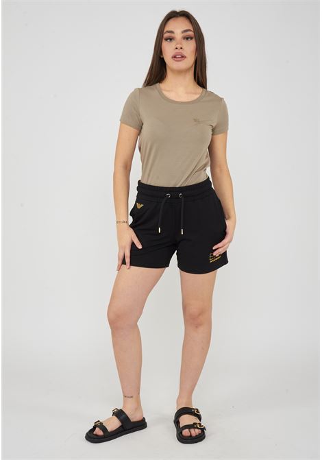 Shorts elasticizzati in misto viscosa con borchie Evolution Black EA7 | 7W000269 AF12482UC001