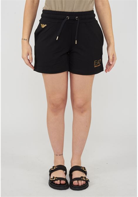 Shorts elasticizzati in misto viscosa con borchie Evolution Black EA7 | 7W000269 AF12482UC001