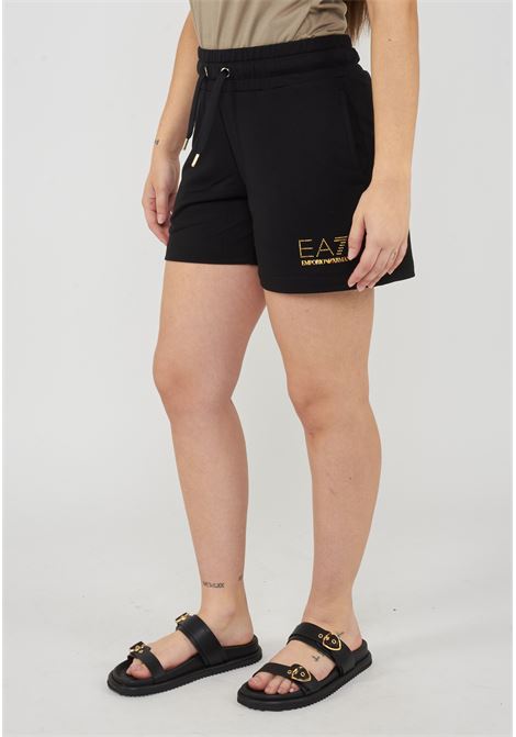 Shorts elasticizzati in misto viscosa con borchie Evolution Black EA7 | 7W000269 AF12482UC001