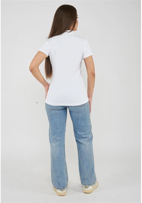 T-shirt scollo polo in jersey di viscosa stretch White EA7 | 7W000490 AF12654U0002