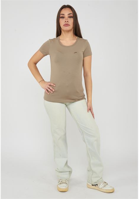 T-shirt Core Lady vestibilità slim in jersey cotone Roasted Cashew EA7 | 7W001045 AF10373U6167