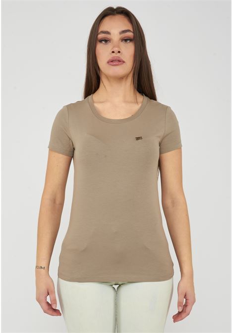T-shirt Core Lady vestibilità slim in jersey cotone Roasted Cashew EA7 | 7W001045 AF10373U6167