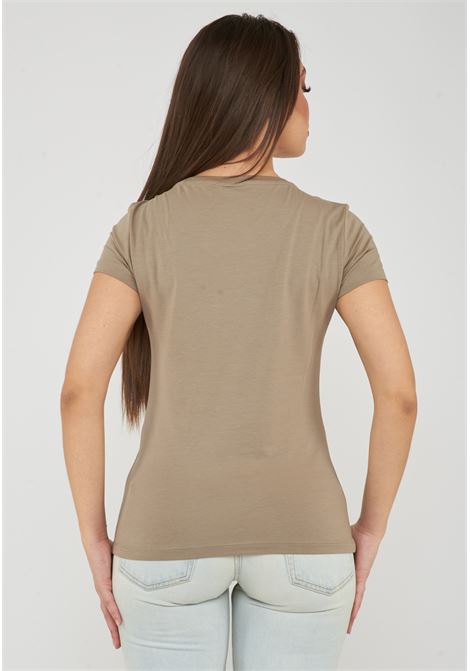 T-shirt Core Lady vestibilità slim in jersey cotone Roasted Cashew EA7 | 7W001045 AF10373U6167