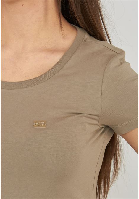 T-shirt Core Lady vestibilità slim in jersey cotone Roasted Cashew EA7 | 7W001045 AF10373U6167