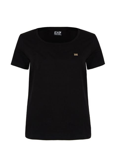 T-shirt Core Lady vestibilità slim in jersey cotone Black EA7 | 7W001045 AF10373UC001