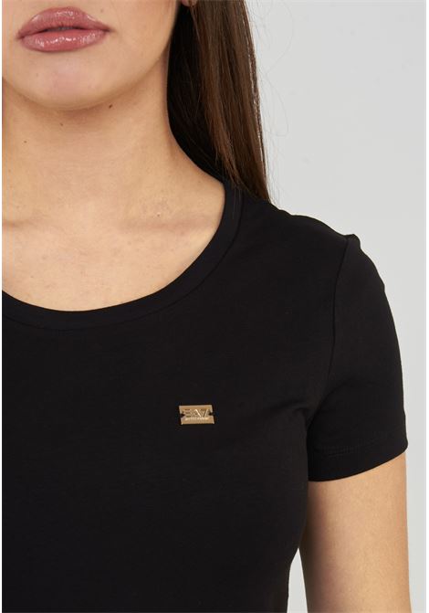 T-shirt Core Lady vestibilità slim in jersey cotone Black EA7 | 7W001045 AF10373UC001