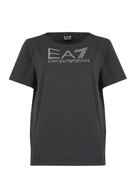 T-shirt Logo Series in jersey di cotone stretch Gray Pinstripe EA7 | 7W001098 AF14880U8111