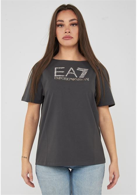 T-shirt Logo Series in jersey di cotone stretch Gray Pinstripe EA7 | 7W001098 AF14880U8111