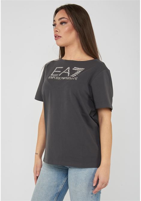 T-shirt Logo Series in jersey di cotone stretch Gray Pinstripe EA7 | 7W001098 AF14880U8111