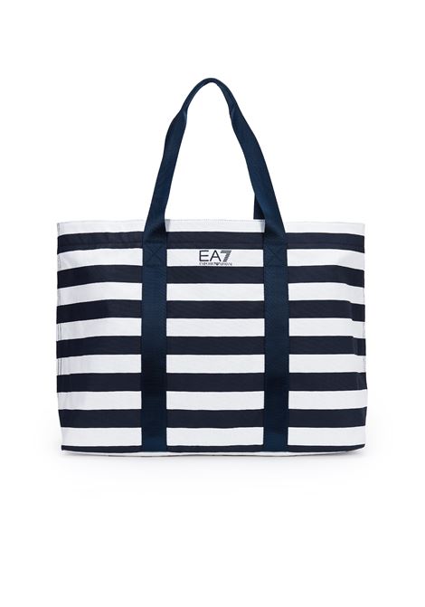 Borsa shopper in cotone a righe Blue EA7 | 7W001199 AF22281MB149