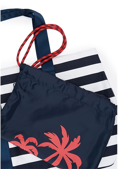 Borsa shopper in cotone a righe Blue EA7 | 7W001199 AF22281MB149