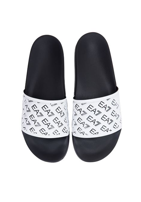 Slider Con Logo All Over White Black EA7 | 7X000109 AF15125F0043