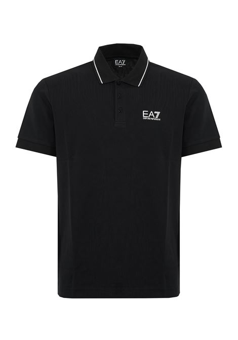Polo Core Identity in piquet di cotone stretch Black EA7 | 8NPF16 PJVUZ1200