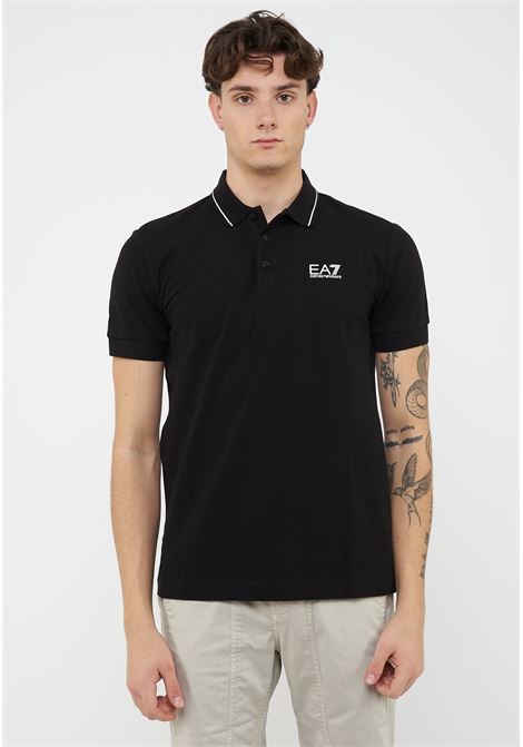 Polo Core Identity in piquet di cotone stretch Black EA7 | 8NPF16 PJVUZ1200